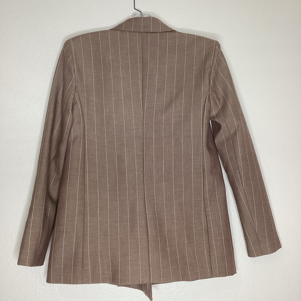Anthropologie Brown Double Breasted Striped Blazer XXS - Picture 5 of 10